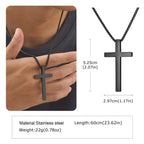 Two-Tone Cross Pendant Necklace — Stainless Steel