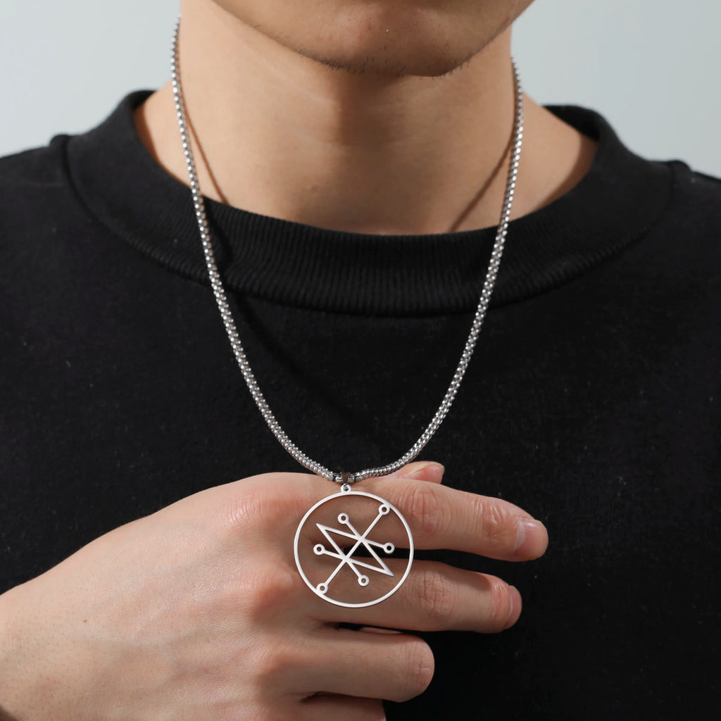 Azazel Sigil Demon Pendant Necklace — Stainless Steel