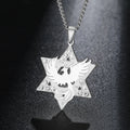 Star Hexagram Phoenix Star of David Pendant Necklace Supernatural Amulet Chain For Woman Men Crystal Stainless Steel Jewelry
