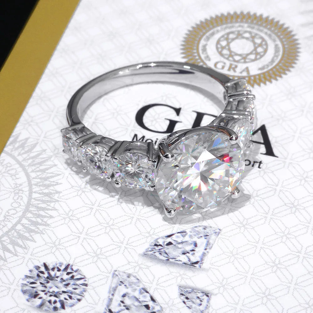 Silver 925 VVS Moissanite Ring 5CT Iced Out