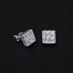 Gold Iced Out Stud Earring Statement Crystal