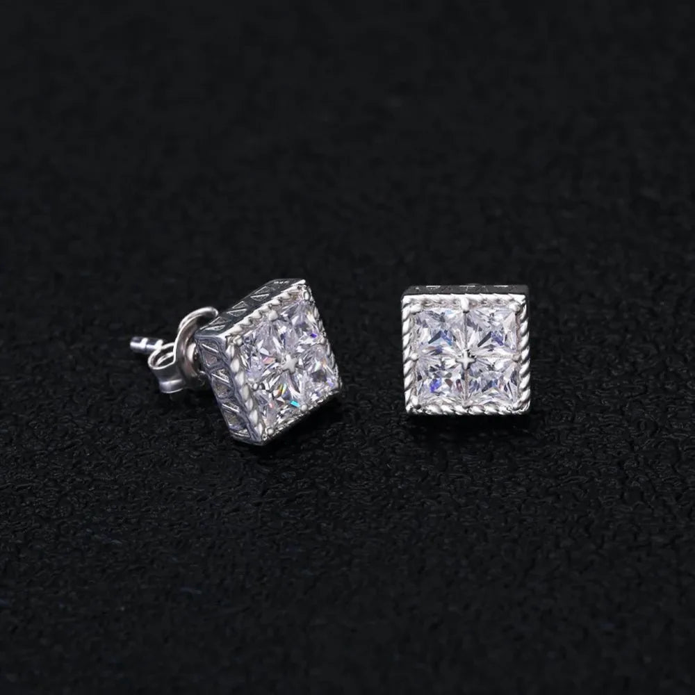 Gold Iced Out Stud Earring Statement Crystal
