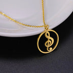 Music Necklace Treble Clef Note Chain Musical Symbol Staff Notation Gift For Woman Men Stainless Steel Pendant Jewelry