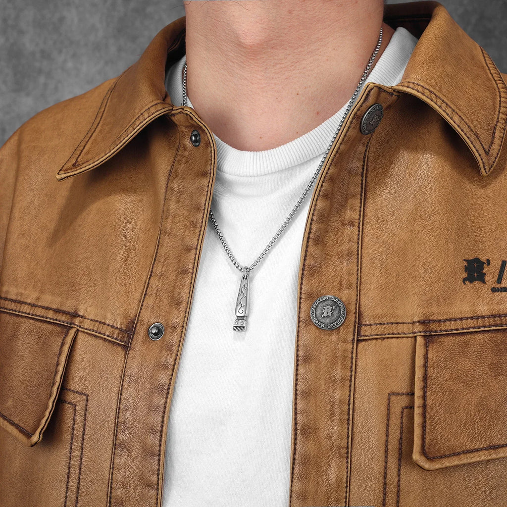 Barber Shaver Pendant Necklace Stainless Steel