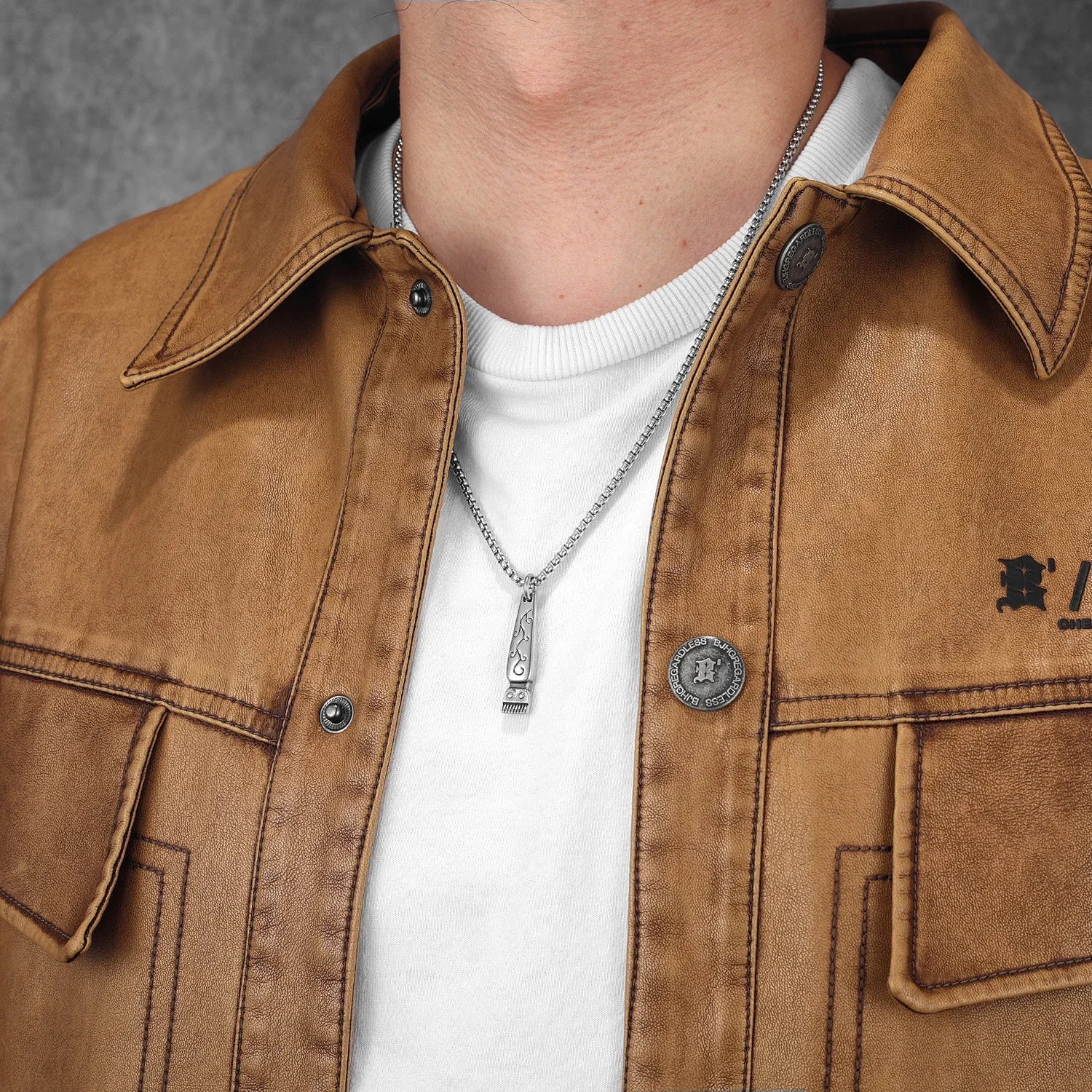 Barber Shaver Pendant Necklace Stainless Steel