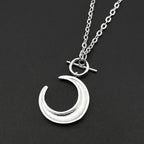 Moon Silver Pendant Sterling Crescent Toggle Choker