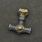 Stainless steel Nordic Rune Thor\'s Hammer Pendant Odin Celts Valknut Thors axe Necklace Men's Amulet Jewelry