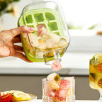 500ml 2in1 Ice Cube Tray with Water Bottle Press Type Portable Ice Maker High Capacity Ice Mold for Home Kitchen Summer