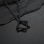 Geometric Statement Pendant Necklace Silver