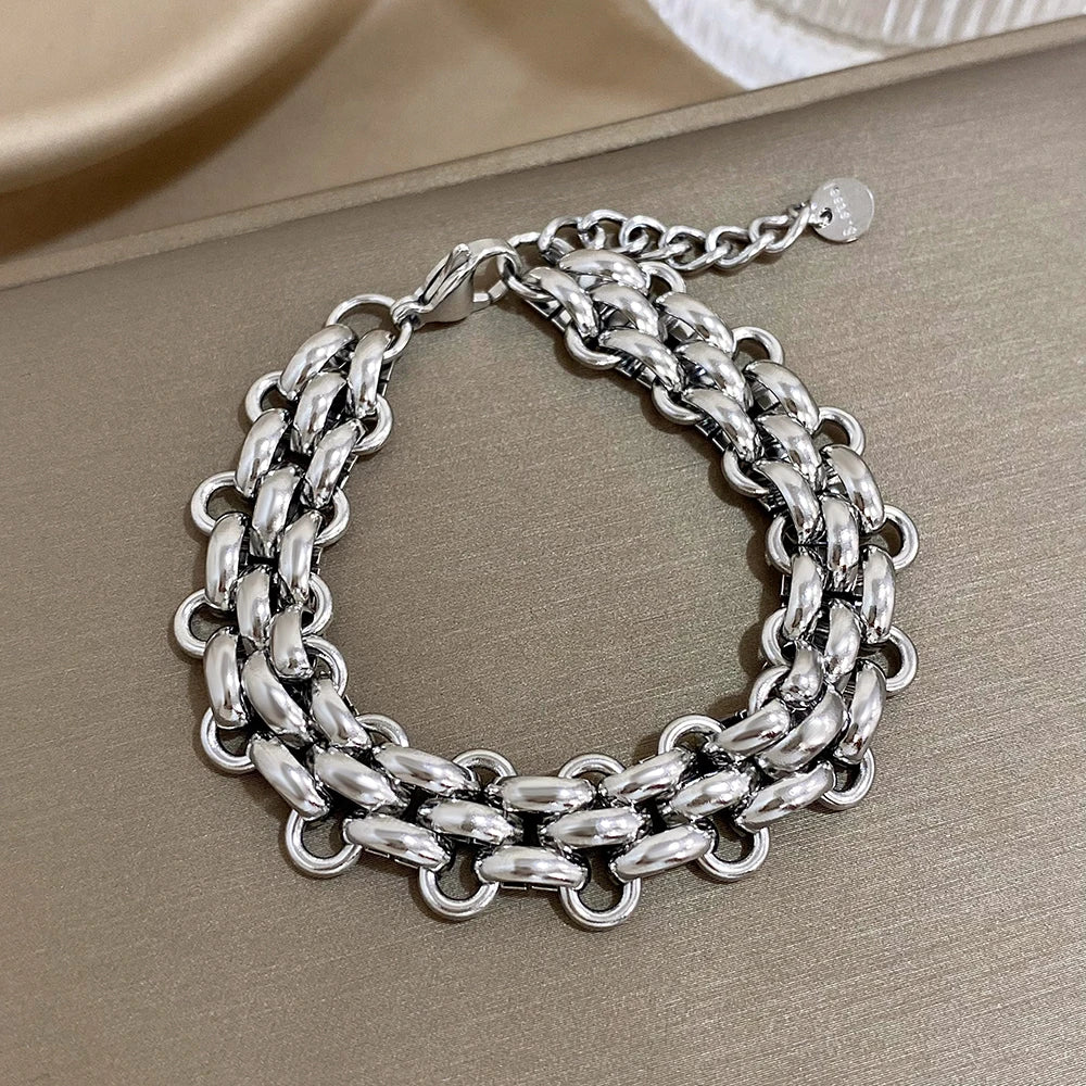 Chunky Thick Chain Statement Bracelet for Men — Stainless Steel