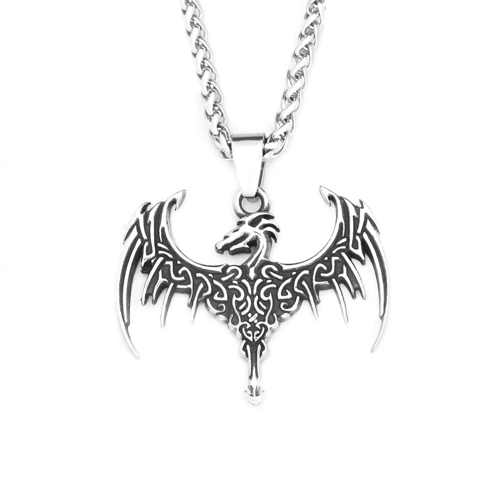 Viking Dragon Pendant — 316L Stainless Steel
