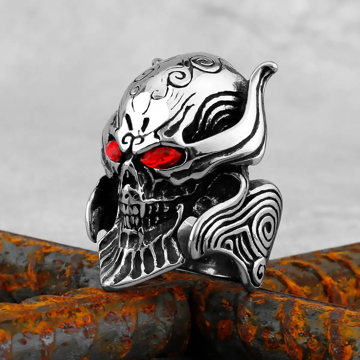 High Polish Heavy Skull Ring — Two-Tone
