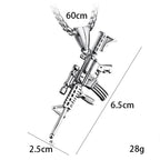 Black Gold Machine Gun Pendant Necklace Statement