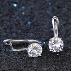 Simple Shiny Zirconia Hoop Earrings — Silver-Tone Daily Wear