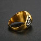 Masonic Iced Out White CZ Ring — Stainless Steel