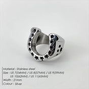 Horseshoe Star Punk Ring Retro — Stainless Steel