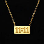 11:11 Rectangle Pendant Necklace men women Fine Stainless Steel 18K Gold Plated Necklace Choker Luxury Jewelry Couple Gifts
