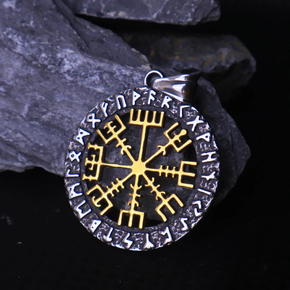 Viking Vegvisir Compass Pendant — Stainless Steel