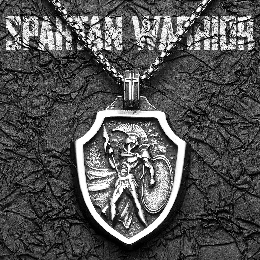 Spartan Warrior Pendant Necklace — Stainless Steel