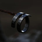 Simple Creative Design Viking Rune Ring For Men Women Stainless Steel Punk Biker Opening Rings Fashion Vintage Jewelry