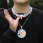 7"-22" Hip Hop 5A+ CZ Stone Paved Bling Iced Out 18mm wide Fatima Eye Cross Link Chain Bracelet for Men Rapper Jewelry