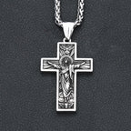 Vintage 316L Stainless Steel Cross Jesus Pendant Necklaces For Men Boys Punk Fashion Christian Amulet Jewelry Gifts Dropshipping