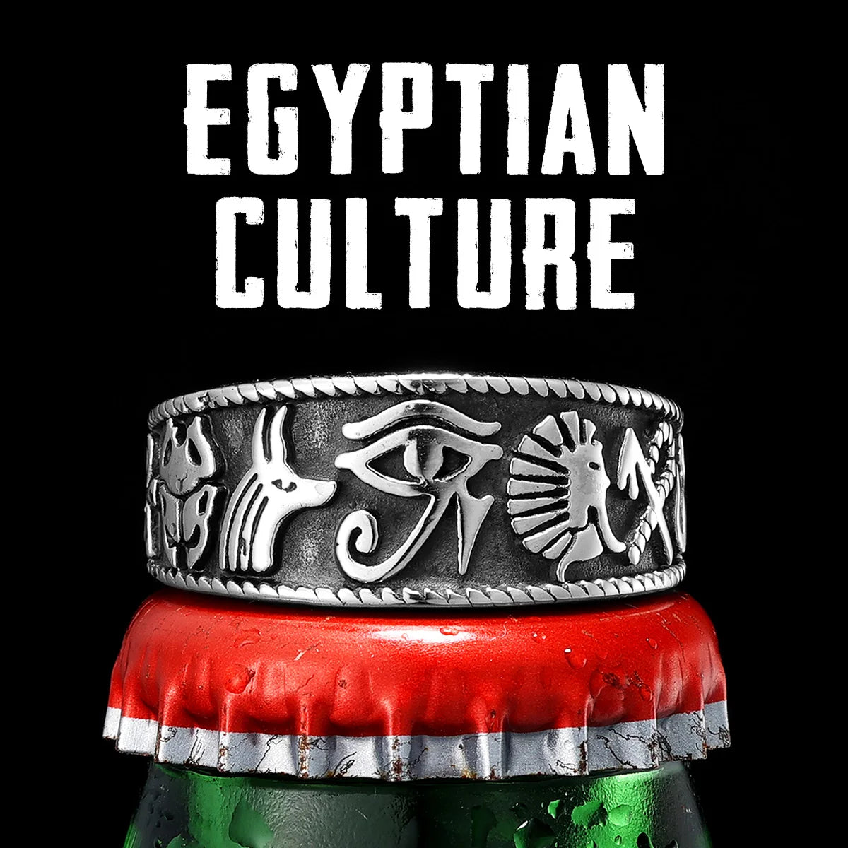 Egypt Pharaoh Eye Ring — Stainless Steel