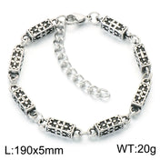 Vintage Gothic Ornate Charm Link Bracelet — Stainless Steel
