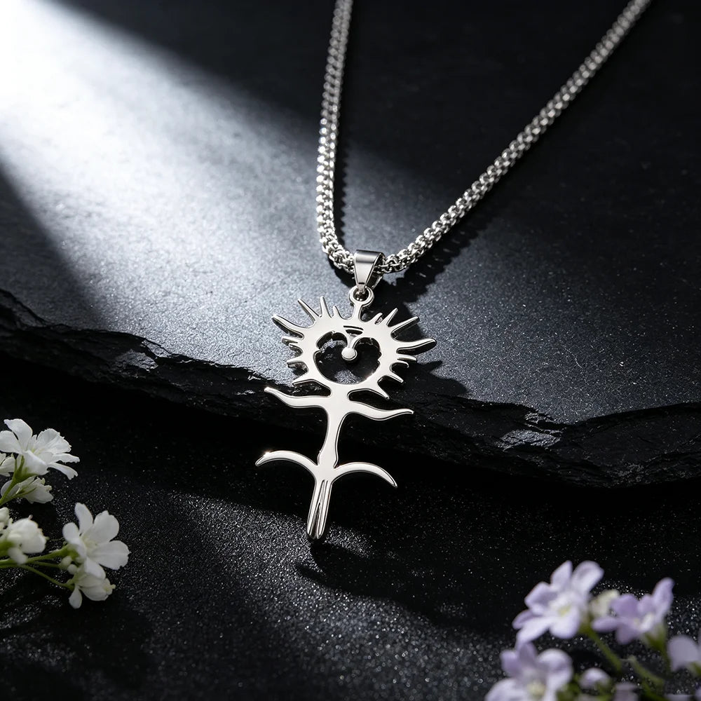Gothic Hollow Sigil Pendant Necklace — Box Chain