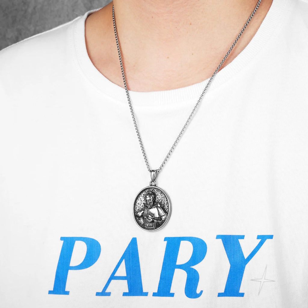 St. Francis Cross Pendant — Stainless Steel
