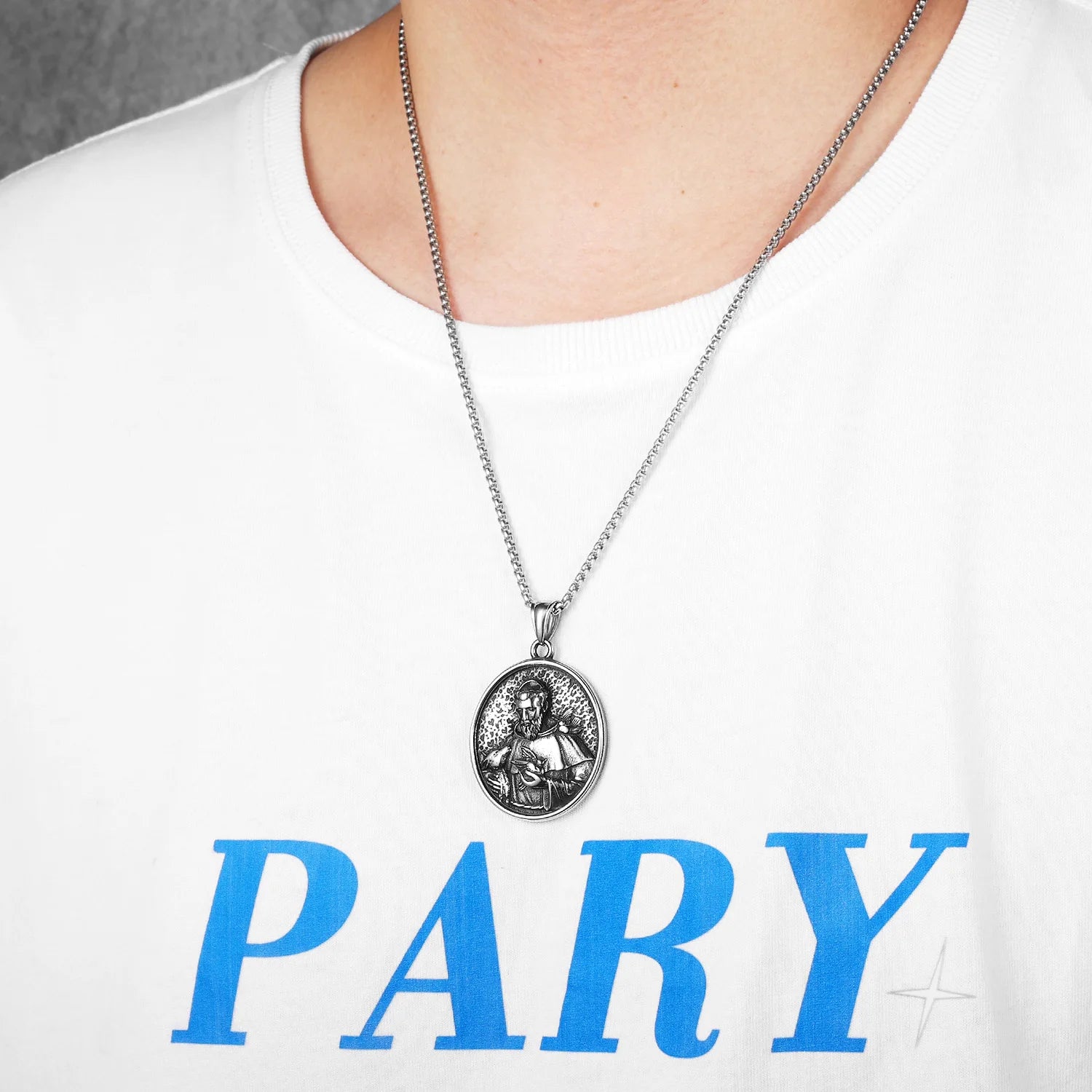 St. Francis Cross Pendant — Stainless Steel