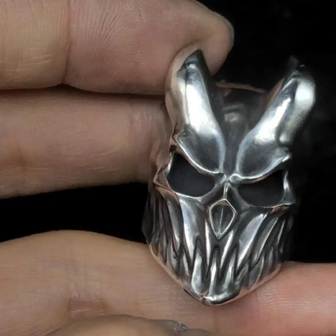 Rock Skeleton Russian Dead Nuclear Silver Ring Exquisite Production