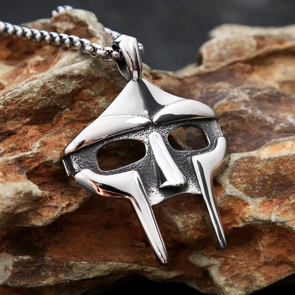 Vintage 316L Stainless Steel Mf Doom Mask Pendant Necklace Men's Punk Egyptian Pharaoh Necklaces Fashion Jewelry Gifts