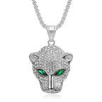Vintage Stainless Steel Leopard Head Pendant Necklace Gothic Hip Hop Classic Animal Necklaces For Men Fashion Party Jewelry Gift