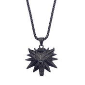 Spiked Viking Wolf Head Pendant Necklace