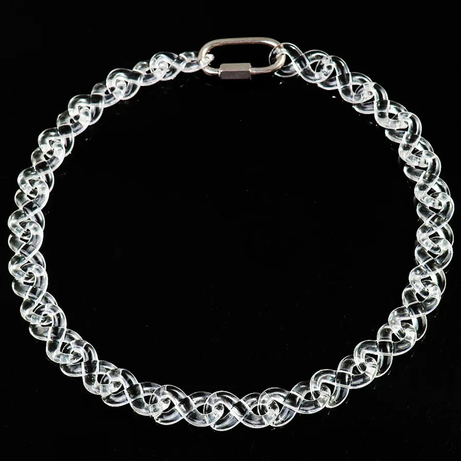 Acrylic Jesus Cross Cuban Necklace — Stainless Steel
