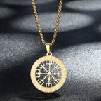 CHENGXUN Hindu Ganesha Coin Pendant Necklace for Men Womens Lord Ganesha Medallion Charm Neck Chain Spirit Totem Jewelry