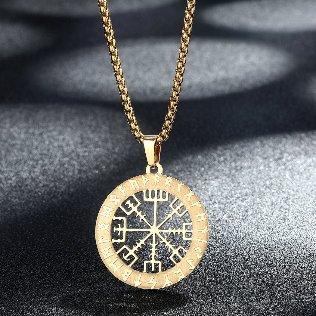 CHENGXUN Hindu Ganesha Coin Pendant Necklace for Men Womens Lord Ganesha Medallion Charm Neck Chain Spirit Totem Jewelry