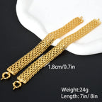 18MM Big Wide Chain For Men Women Bracelet Double Weaving Rolo Cable Curb Link Catenary Chain Fashion Thick Bangle