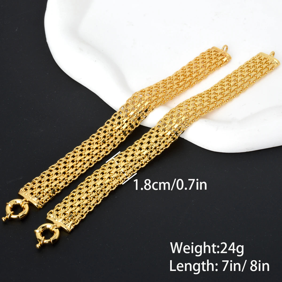 18MM Big Wide Chain For Men Women Bracelet Double Weaving Rolo Cable Curb Link Catenary Chain Fashion Thick Bangle