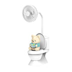 Creative Toilet Tabletop Fan HighStrong Wind Rechargeable Desktop Fan With Pen Holder Desk Fan for Kids Adults Home