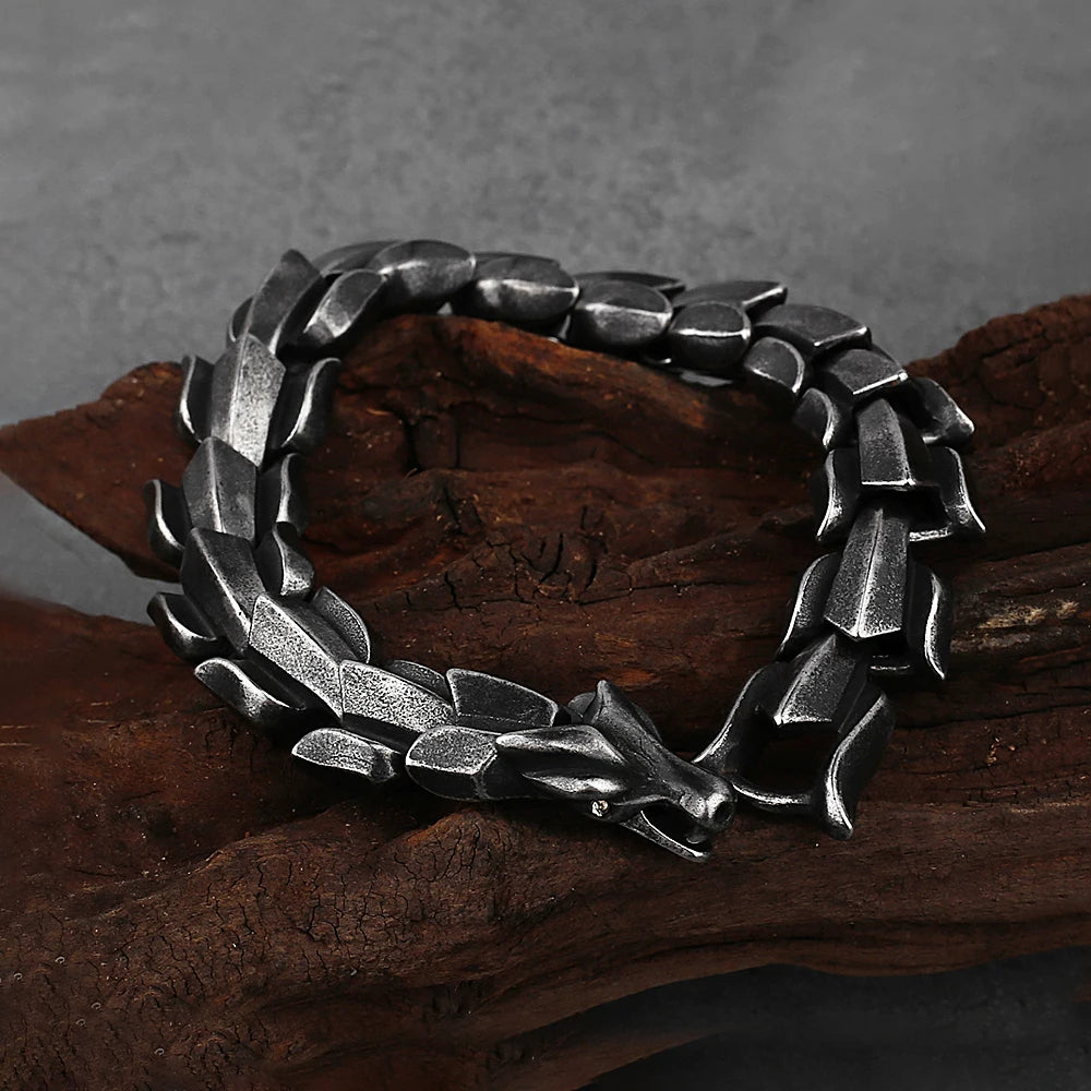 Dragon Viking Steel Bracelet Vintage 316L Nordic