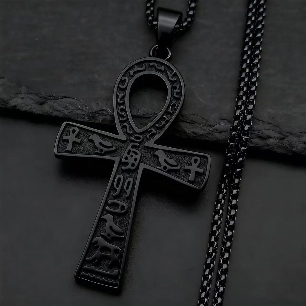 Cross Egyptian Steel Pendant Anka Vintage