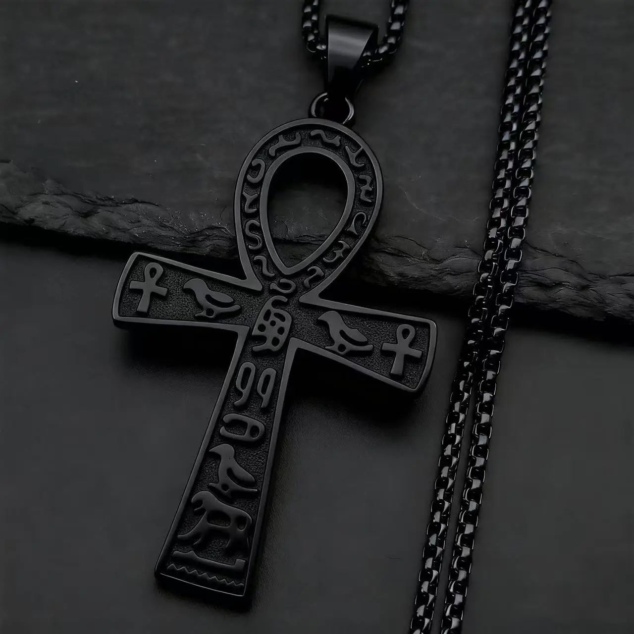 Cross Egyptian Steel Pendant Anka Vintage