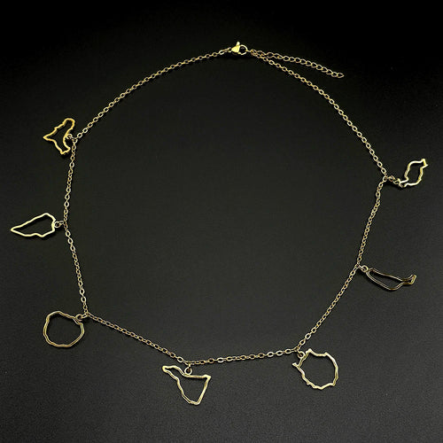 Canary Islands Map Choker Necklace — Stainless Steel