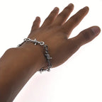 Unique, Stylish Men's Black Thorn Steel Color Hip-Hop Gothic Bracelet