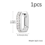 Men's U-shaped White Zircon Hoop Earrings, Fashion High Quality Waterproof Stainless Steel Earrings, Simple Fashion Jewelry