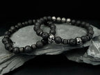 Skull Bead Elastic Bracelet — Stainless Steel