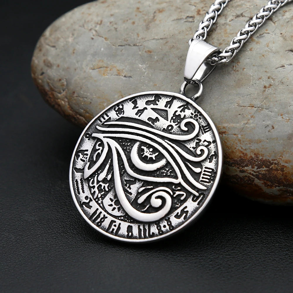 Horus Eye Steel Pendant 316L Ancient Egyptian