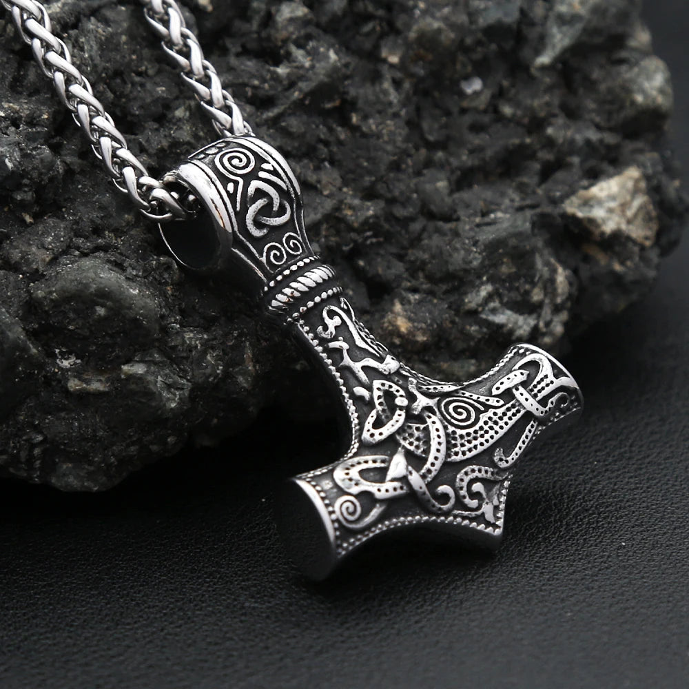 Thor Mjolnir Steel Pendant Vintage Vikings Hammer